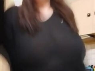 bbw bouncing tits braless slo mo